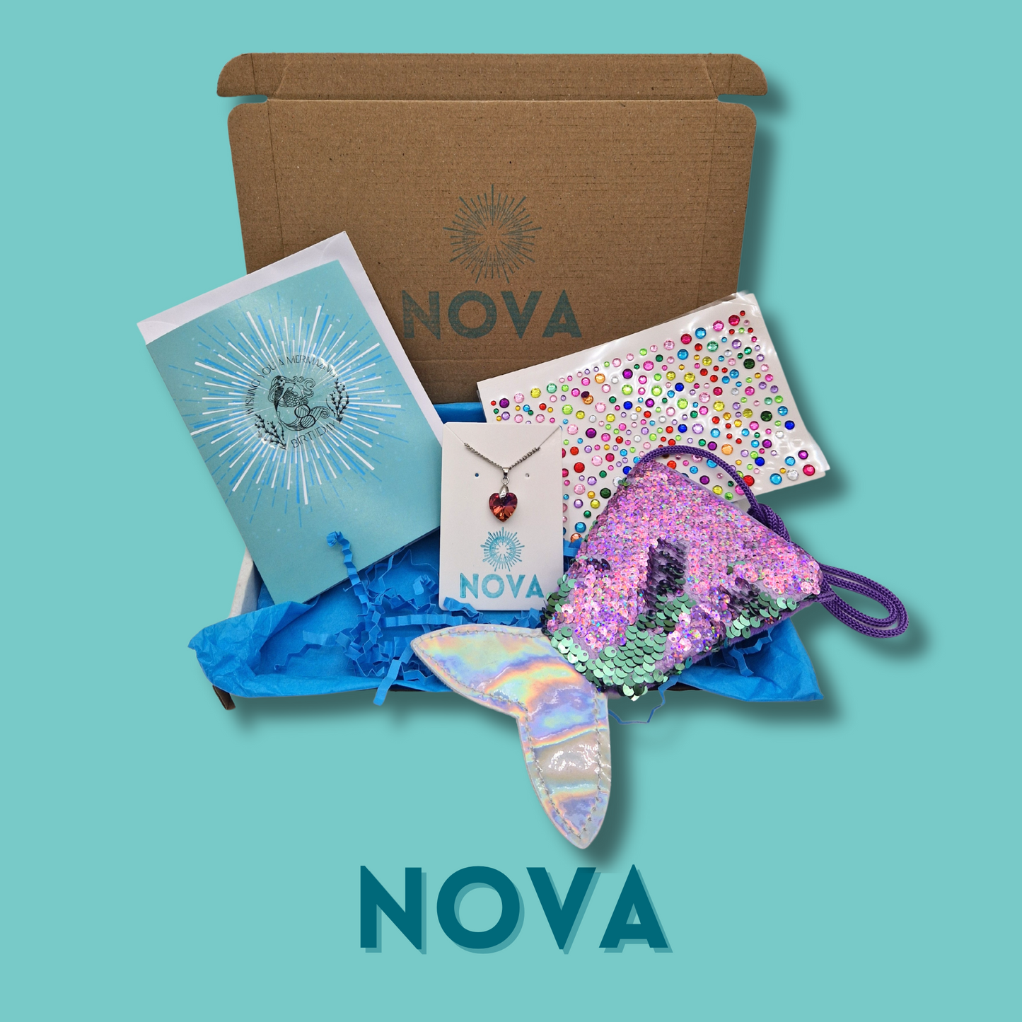 Nova Mermaid Accessory Mini Letterbox Gift + Card (Delivery Included)
